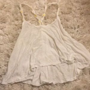 White flowy crop top